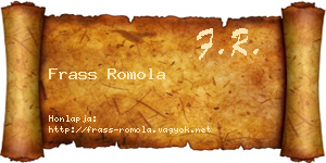 Frass Romola névjegykártya